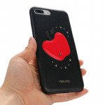 Wholesale iPhone 8 Plus / 7 Plus Apple Design Studs Armor PU Leather Case (Red)